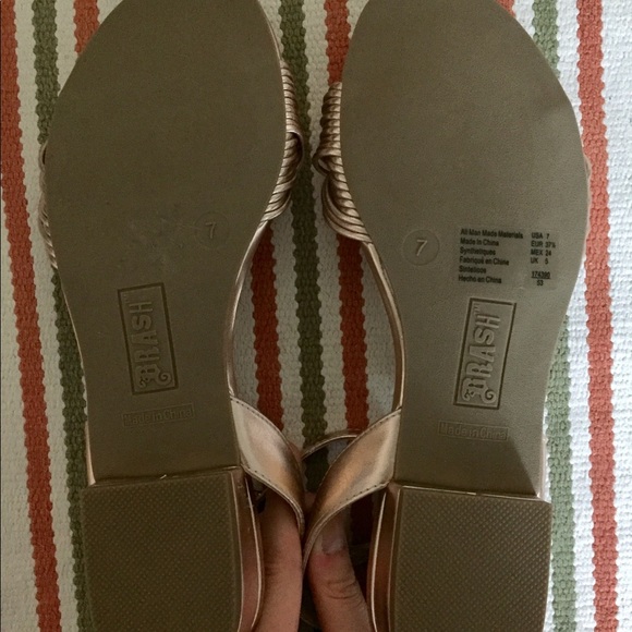 Rose Gold Strappy Flat Sandals (NWT) - Picture 4 of 5